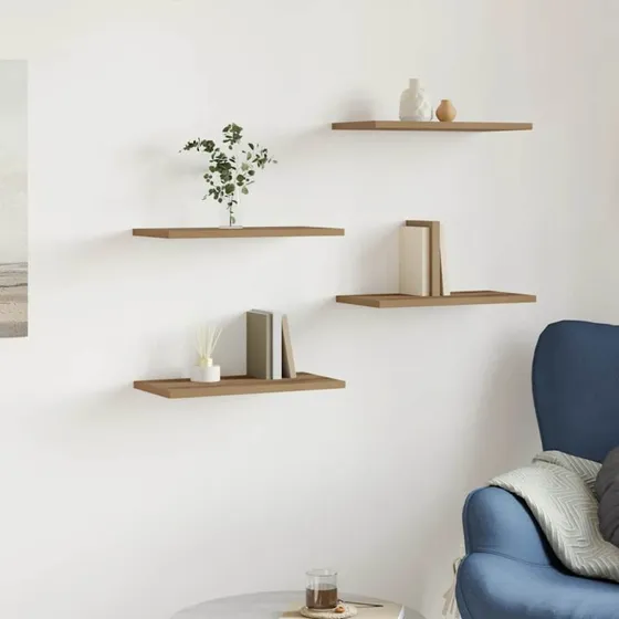 vidaXL Væghylder 4 stk. 40x20x1,5 cm Konstrueret Træ Kunsteg