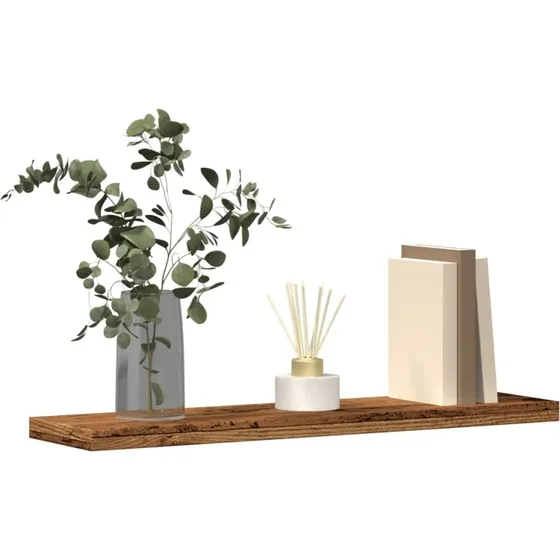 vidaXL Væghylder 4 stk. 40x20x1,5 cm Konstrueret Træ Antikt Trælook