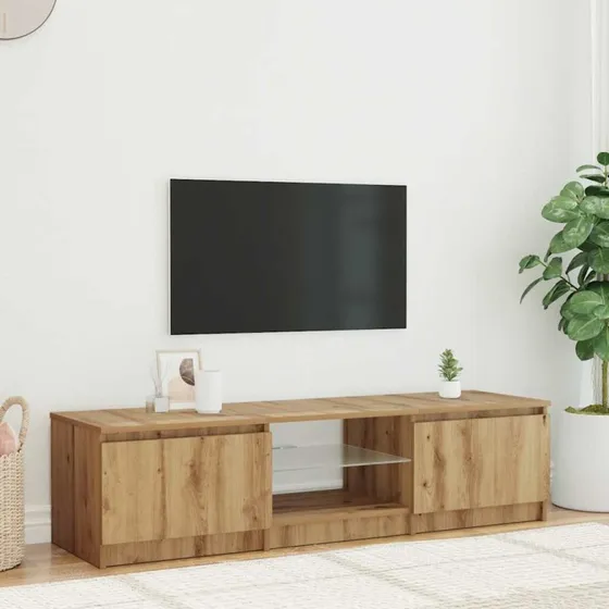 vidaXL Tv-bord 140x40x36 cm med RGB-LED-lys i konstrueret træ