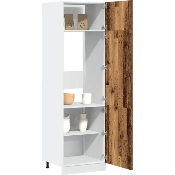 vidaXL Køleskabsskab Lyon Gammelt Træ 60x57x207 cm