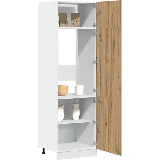 vidaXL Køleskabsskab Lyon håndlavet eg 60x57x207 cm