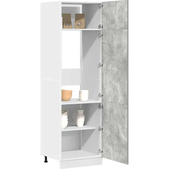 vidaXL Køleskabsskab Lyon Betongrå 60x57x207 cm Konstrueret Træ