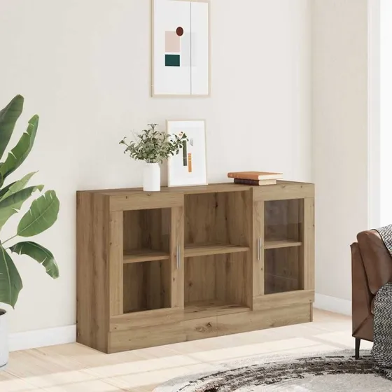 vidaXL Skænk 120x30,5x70 cm Konstrueret Træ Kunsteg Hvid