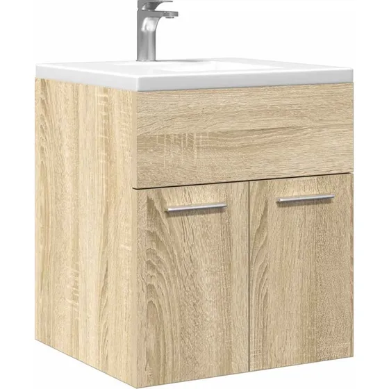 vidaXL Underskab til Badeværelse 41x38,5x46 cm Konstrueret Træ, Sonoma-eg