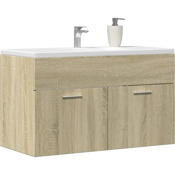 vidaXL Underskab til Håndvask 90x38,5x46 cm Konstrueret Træ Sonoma-Ege