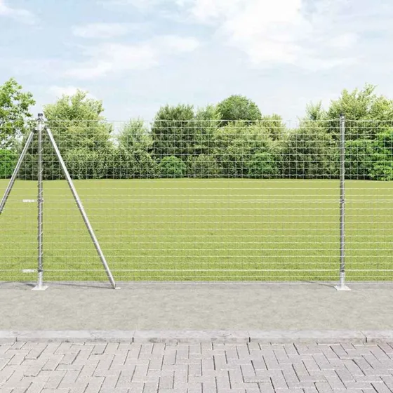 vidaXL Hegnspæl 52 stk Grå 3,2 x 3,2 x 150 cm