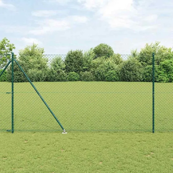 vidaXL Hegnspæl Grøn 10 x 1,5 m (40 x 40 mm, Stål/PVC)