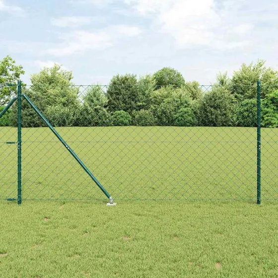 vidaXL Hegnspæl Grøn 10 x 1,2 m (60 x 60 mm) Stål & PVC