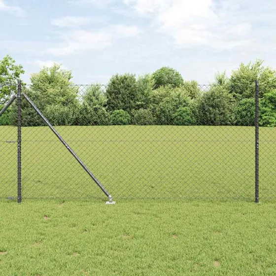 vidaXL Hegnspæl Grå 10 x 1,2 m (40 x 40 mm) Stål og PVC