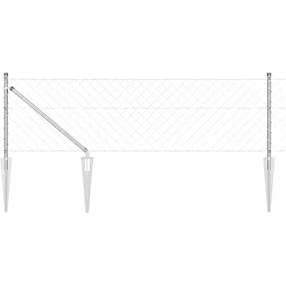 vidaXL Hegnspæl Sølv 10 x 0,8 m (60 x 60 mm mesh) Stål