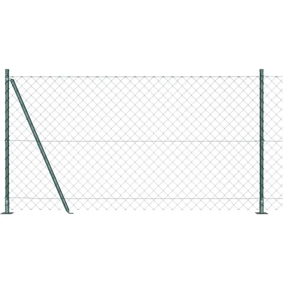 vidaXL Hegnspæl Grøn 10 x 1,2 m (60 x 60 mm netværk) Stål og PVC