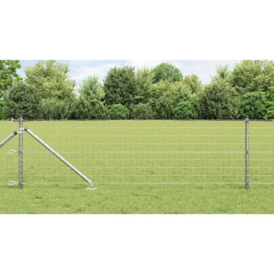 vidaXL Hegn med stolper Sølv 0,6 x 10 m Stål
