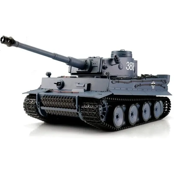 HengLong Tiger I 1:16 RC kampvogn, grå BB+IR
