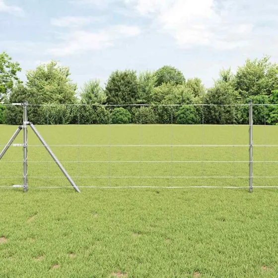 vidaXL Hegnspæl Galvaniseret 50 x 0,8 m Sølv