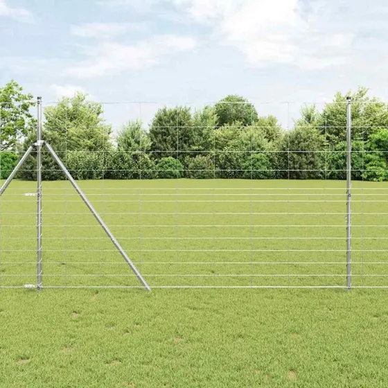 vidaXL Hegnspæl Galvaniseret 50 x 1,5 m Sølv