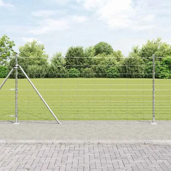 vidaXL Hegnspæl Galvaniseret 25 x 1,2 m Stål Sølv