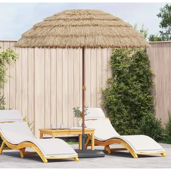 vidaXL Strandparasol Naturfarvet 205 x 205 x 210 cm
