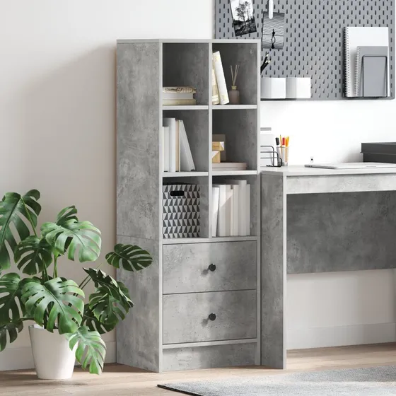 vidaXL Highboard Betongrå 45,5 x 34 x 127 cm