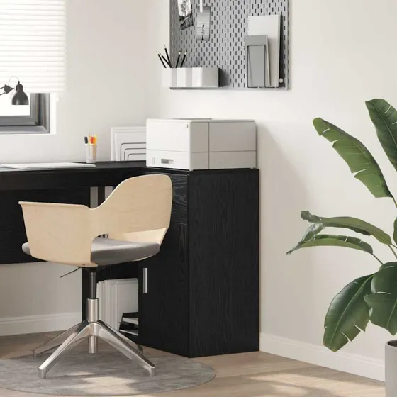 vidaXL Sideboard med skuffe, Sort, 38 x 34 x 75 cm