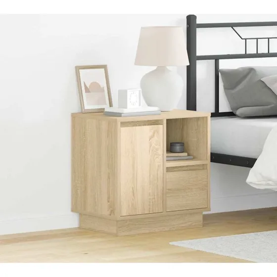 vidaXL Natskab med skuffe Sonoma-eg 50 x 34,5 x 50 cm, konstrueret træ