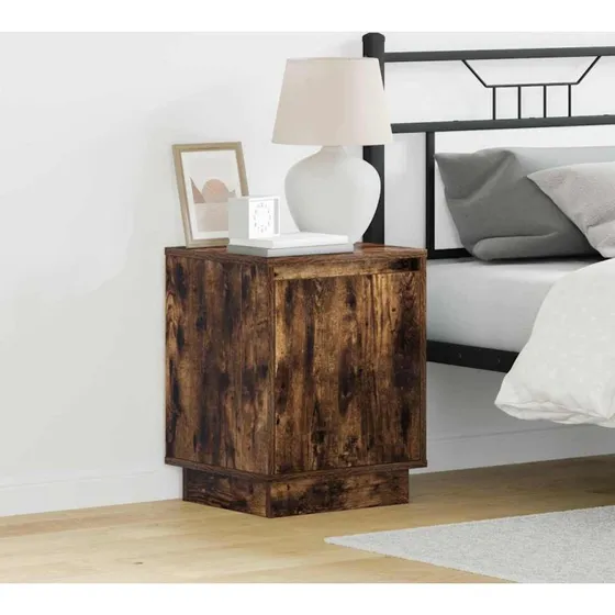 vidaXL Natskab med 2 stk Røget eg 39 x 34.5 x 50 cm Konstrueret træ