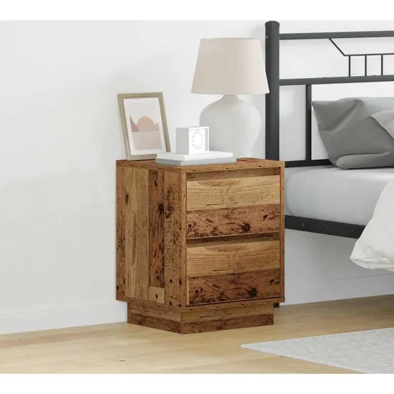 vidaXL Natskab 2 stk Gammelt træ 39 x 34,5 x 50 cm Konstrueret træ