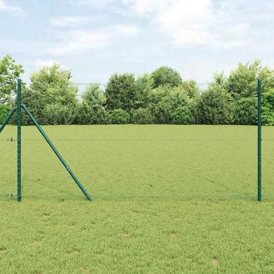 vidaXL Hegnspæl Grøn 1,2 x 10 m PVC-belagt stål