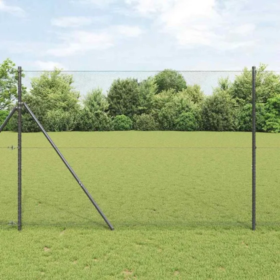 vidaXL Hegnspæl Grå 1,6 x 10 m PVC-belagt stål