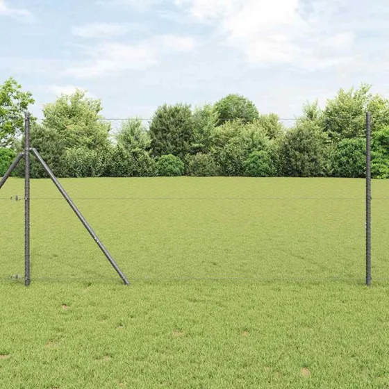 vidaXL Hegnspæl Grå 1,2 x 25 m PVC-belagt stål
