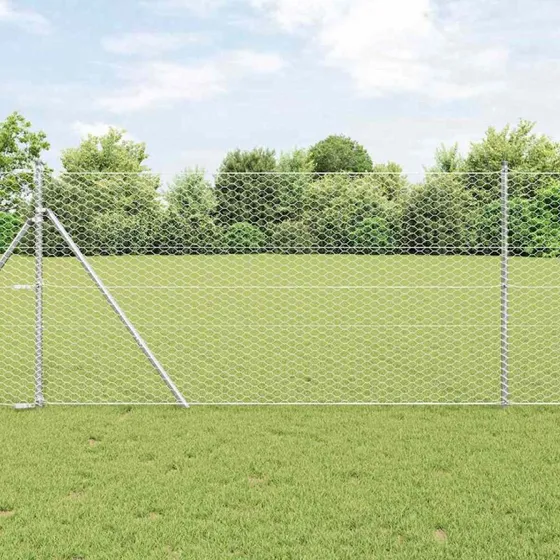 vidaXL Hegnspæl Sølv 1,2 x 100 m PVC-belagt stål