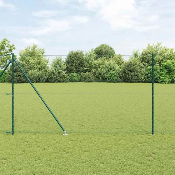 vidaXL Hegnspæl Grøn 1,6 x 10 m PVC-belagt Stål