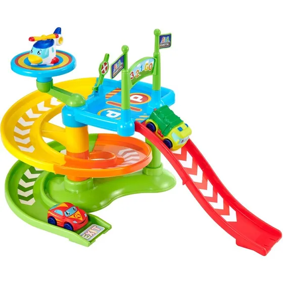 Teamsterz Legetøjsracerbane med 3 biler, 12+ mdr