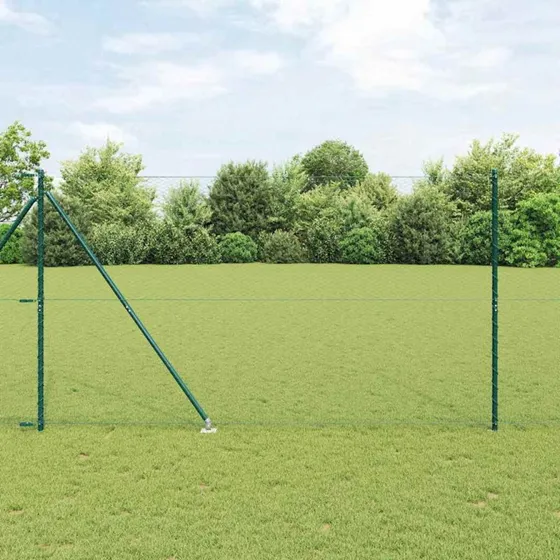 vidaXL Hegnspæl Grøn 1,6 x 25 m PVC-belagt stål