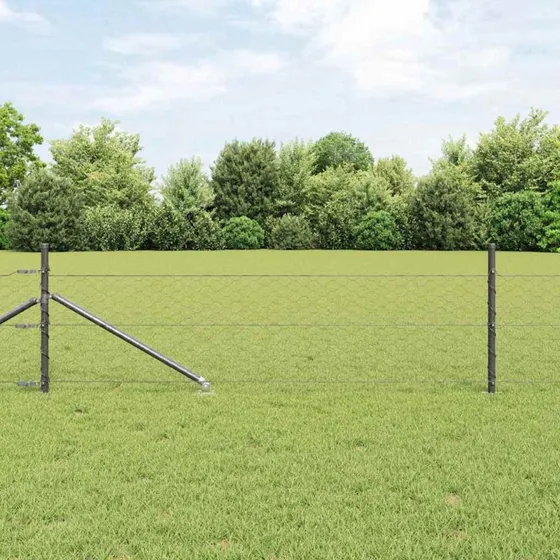 vidaXL Hegnspæl Grå 0,8 x 10 m PVC-belagt stål