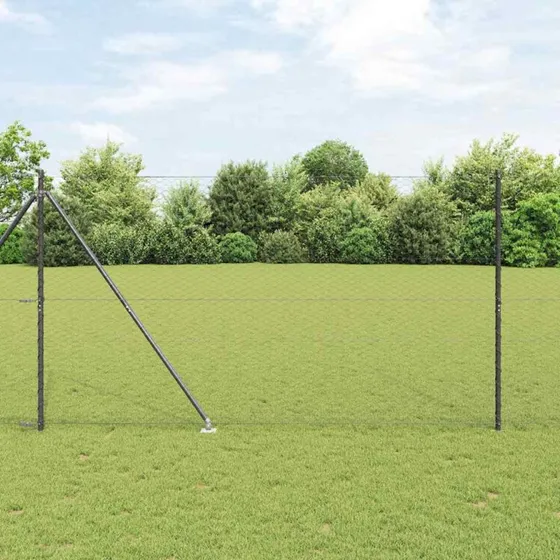 vidaXL Hegnspæl Grå 1,6 x 10 m PVC-belagt stål
