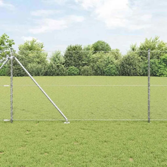 vidaXL Hegnspæl Sølv 1 x 25 m