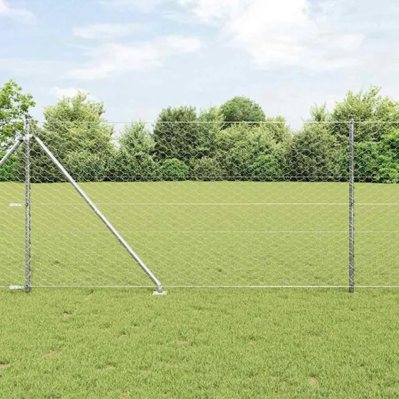 vidaXL Hegnspæl Sølv 1,4 x 25 m