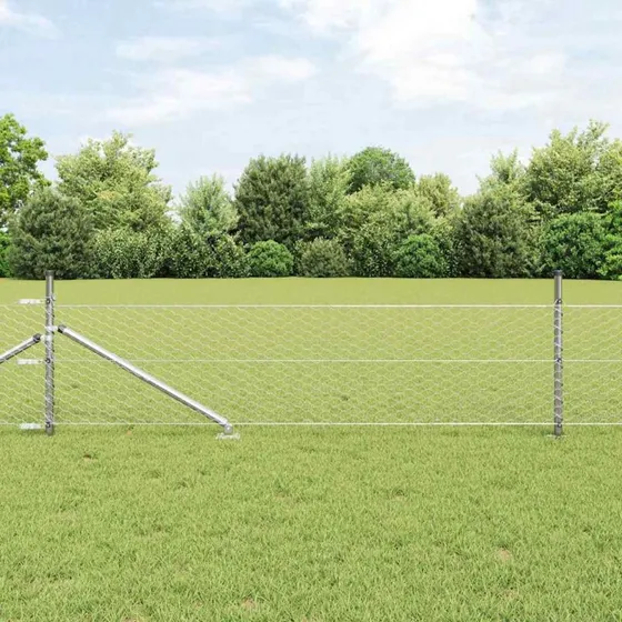 vidaXL Hegnspæl Sølv 0,5 x 100 m PVC-belagt stål