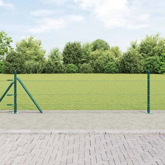 vidaXL Hegnspæl Grøn 0,5 x 50 m PVC-belagt stål