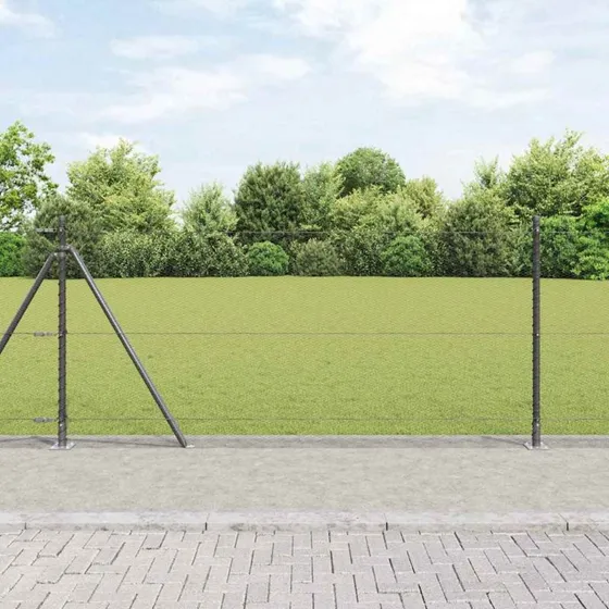 vidaXL Hegnspæl Grå 0,8 x 10 m PVC-belagt stål
