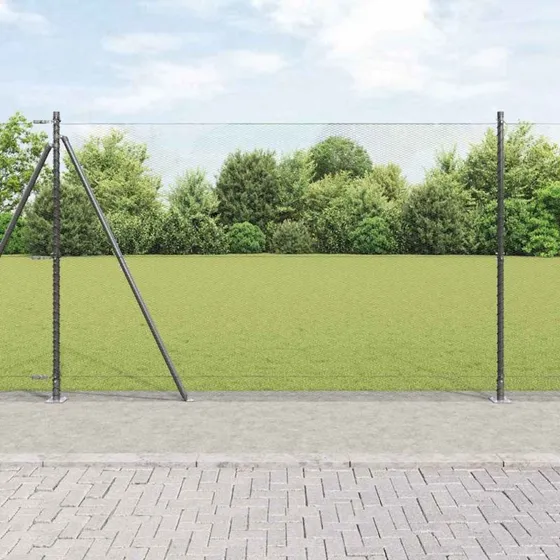 vidaXL Hegnspæl Grå 1,4 x 50 m PVC-belagt stål