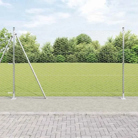 vidaXL Hegnspæl Sølv 1,6 x 10 m