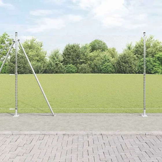 vidaXL Hegnspæl Sølv 1,4 x 100 m PVC-belagt stål