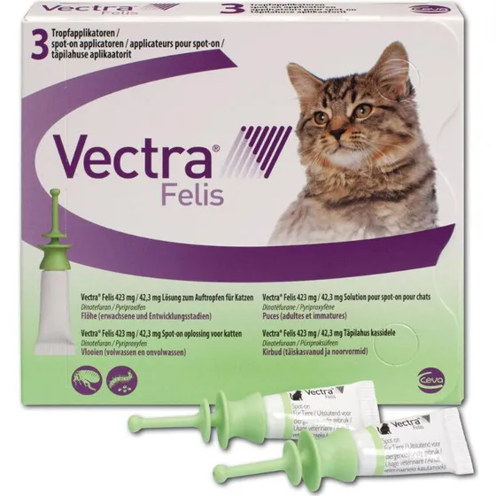 Vectra Felis 423 mg til katte 0,6–10 kg, 3 pipetter