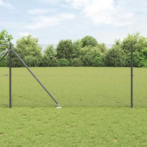 vidaXL Hegnspæl Grå 1,2 x 25 m Stål