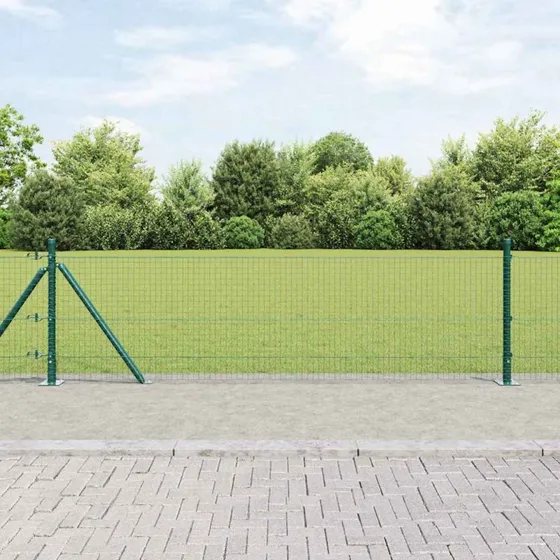 vidaXL Hegnspæl Grøn 0,6 x 10 m Stål