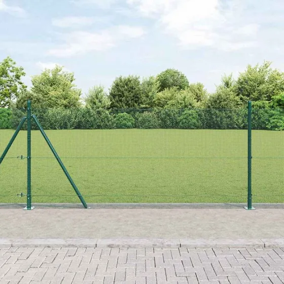 vidaXL Hegnspæl Grøn 1 x 25 m Stål