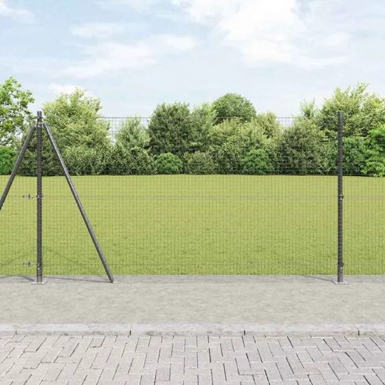 vidaXL Hegnspæl Grå 1,2 x 10 m Stål