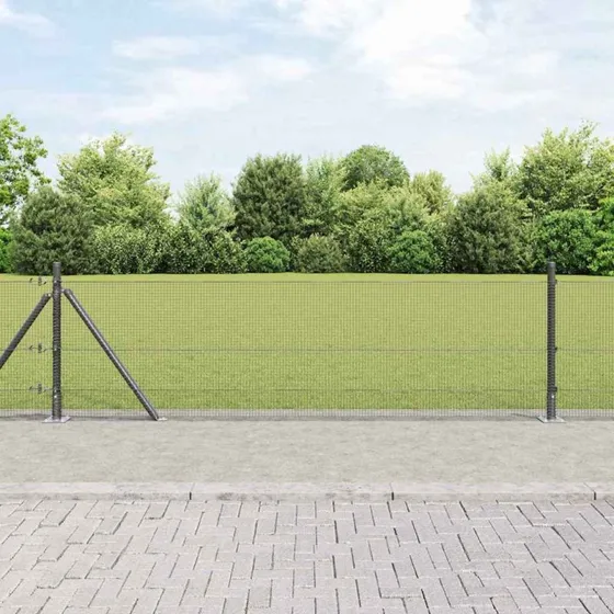 vidaXL Hegnspæl Grå 0,4 x 25 m Stål