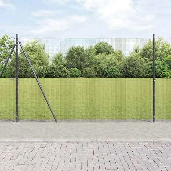 vidaXL Hegnspæl Grå 1,5 x 25 m Stål